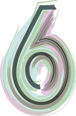 6 Numara - Logo Simgesi Tasarımı - Vektör İllüstrasyonu