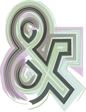 Ampersand sembolü Çizgi Simgesi Simgesi Tasarımı - Vektör İllüstrasyonu
