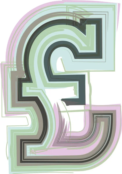 Pund Symbol Linje Logotyp Ikon Design Vektor Illustration — Stock vektor