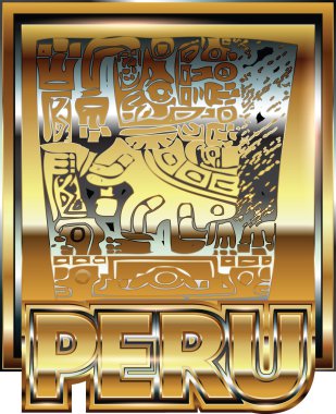 eski Perulu gold süsleme illüstrasyon
