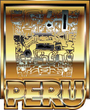 eski Perulu gold süsleme illüstrasyon