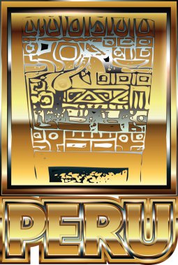 eski Perulu gold süsleme illüstrasyon