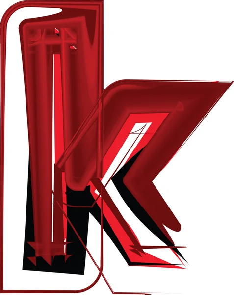 Καλλιτεχνική γραμματοσειρά γράμμα k — Διανυσματικό Αρχείο