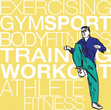 spor salonunda germe egzersizleri yapıyor adam resmi