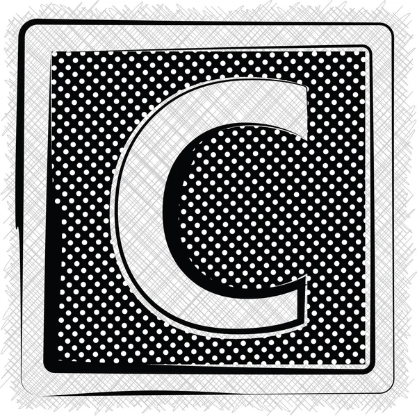 Polka Dot lettertype Letter C — Stockvector