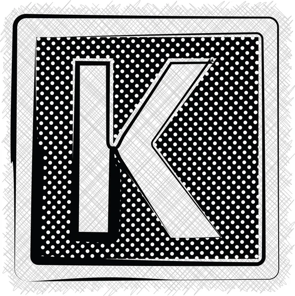 Polka Dot lettertype Letter K — Stockvector