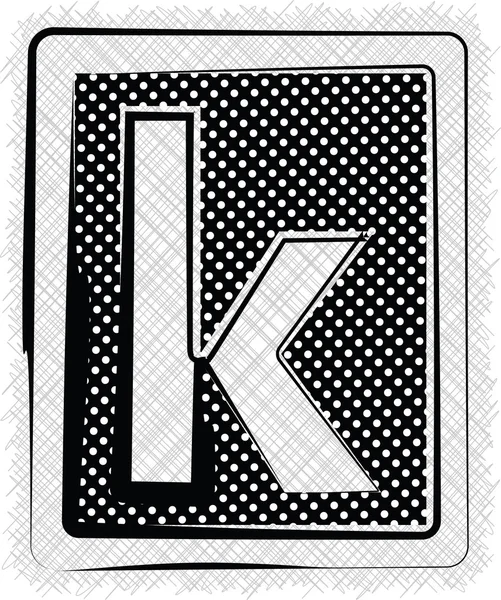 Polka Dot lettertype Letter K — Stockvector