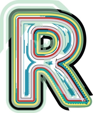 Soyut renkli harf R