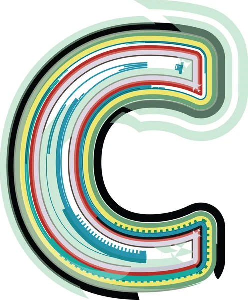 Abstracte kleurrijke Letter C — Stockvector