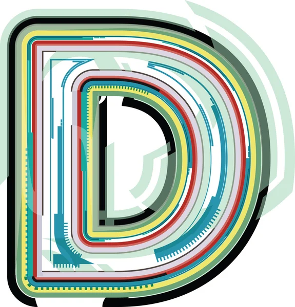 Abstracto colorido letra D — Vector de stock