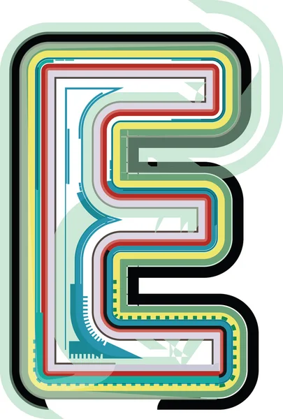 Abstract kleurrijke Letter E — Stockvector
