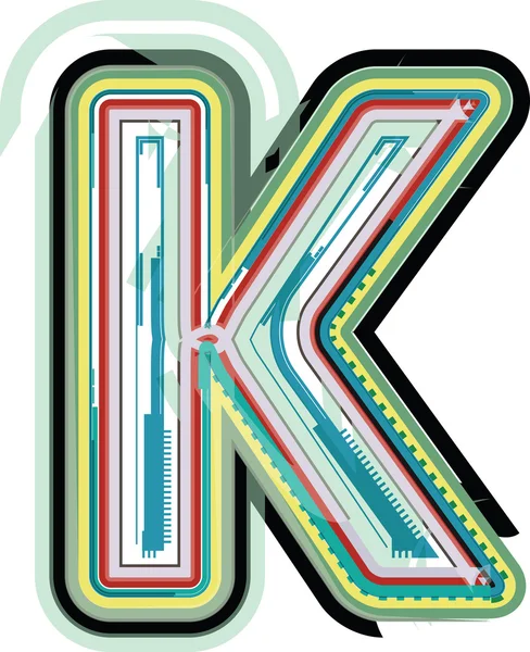 Abstrato colorido Carta K — Vetor de Stock