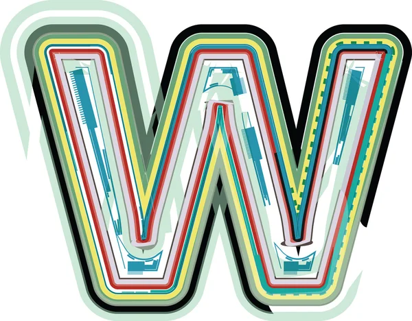Абстрактна барвиста літера W — стоковий вектор