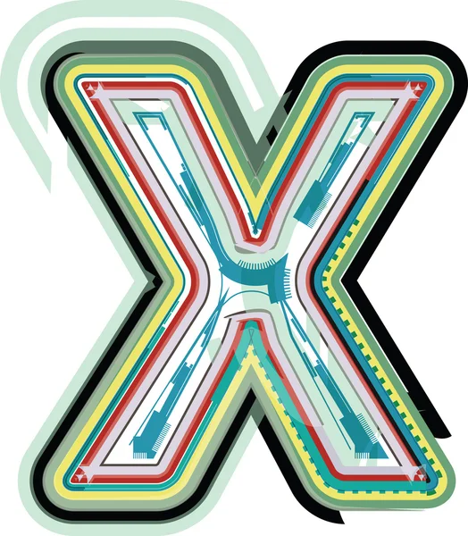 Abstract kleurrijke Letter X — Stockvector