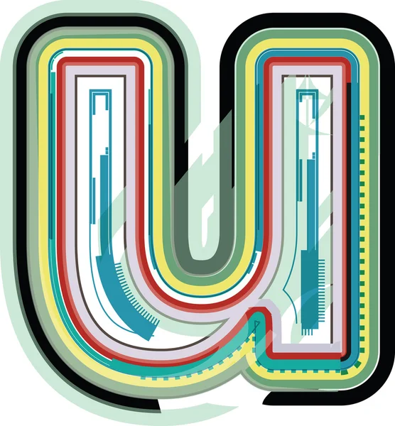 Abstracto colorido letra U — Archivo Imágenes Vectoriales