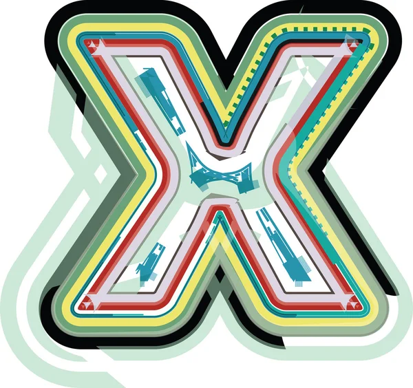 Abstract kleurrijke Letter X — Stockvector