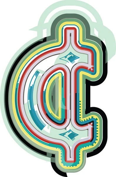Símbolo de centavo colorido abstracto — Vector de stock