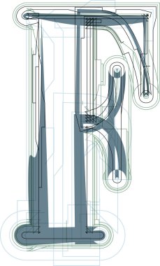 yazı tipi illüstrasyon harf f