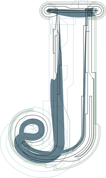 字体说明性字母j — 图库矢量图片