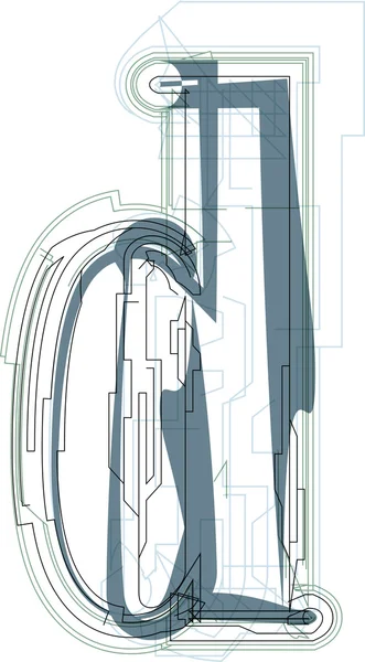 Ilustración de fuentes LETTER D — Archivo Imágenes Vectoriales