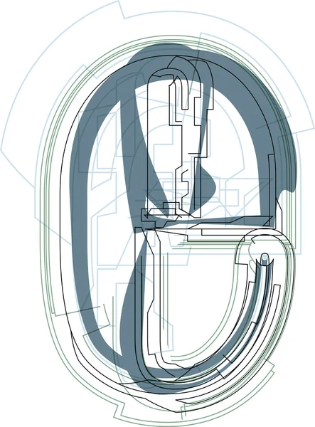 Illustrazione carattere LETTER E — Vettoriale Stock