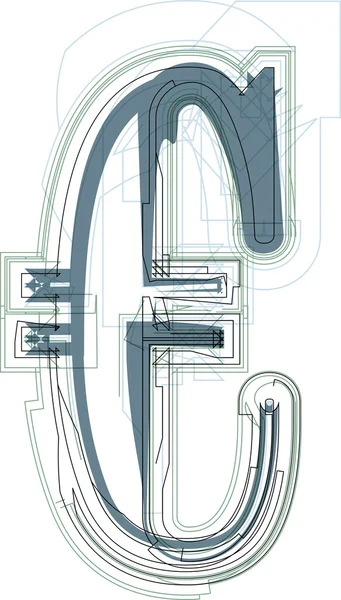 Signo de euro abstracto — Archivo Imágenes Vectoriales