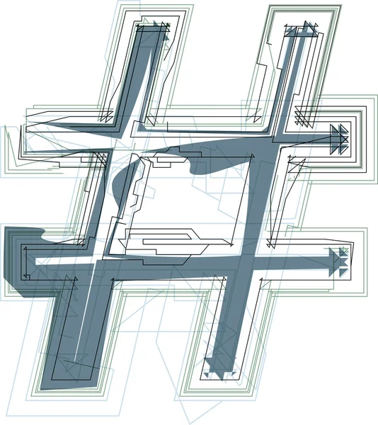 Symbole numérique abstrait — Image vectorielle