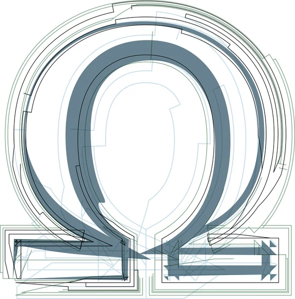 Signo omega abstracto — Vector de stock