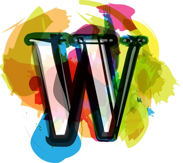 Καλλιτεχνική γραμματοσειρά - γράμμα W — Διανυσματικό Αρχείο