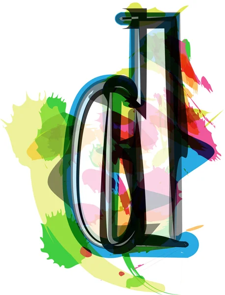 Artistic Font - Letter d — Stock Vector