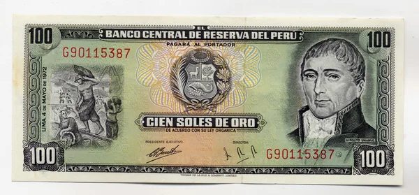 Eski Perulu para birimi banknot — Stok fotoğraf