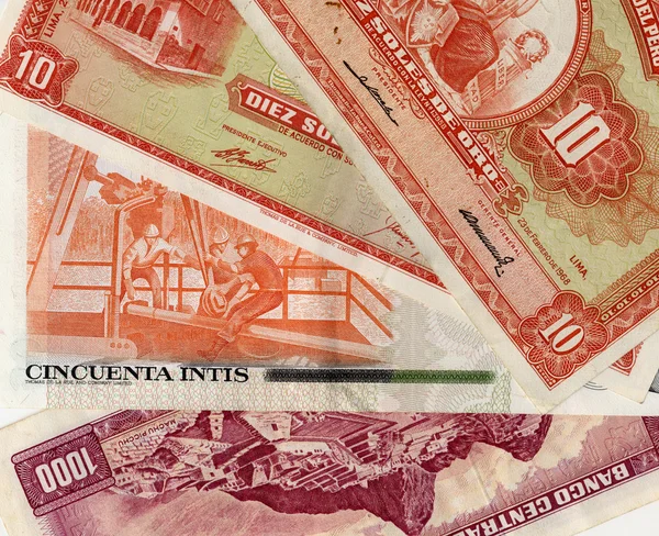 Stare banknoty Peru waluty — Zdjęcie stockowe