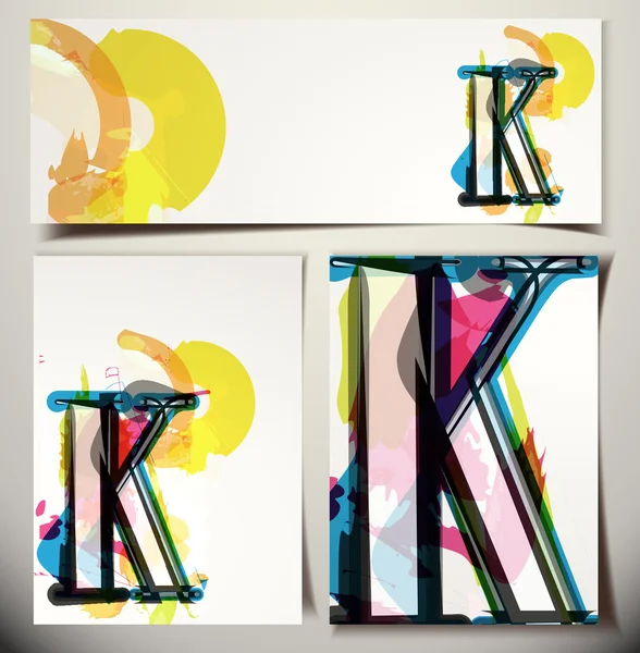 Artistieke wenskaart Letter K — Stockvector