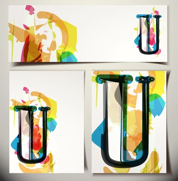 Artistieke wenskaart Letter U — Stockvector