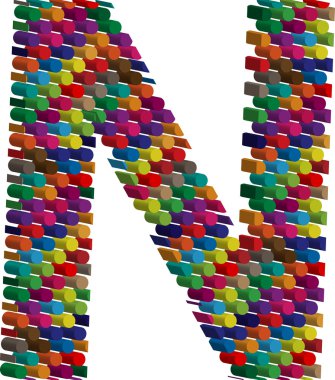 3D yazı tipi harf n