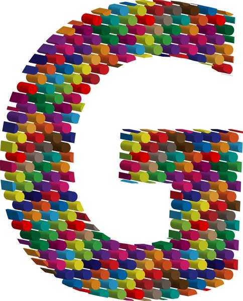 3d font letter G — Stock Vector