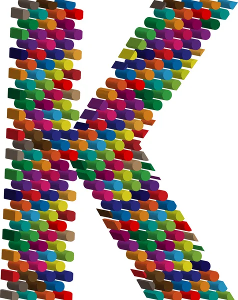3d font letter K — Stock Vector