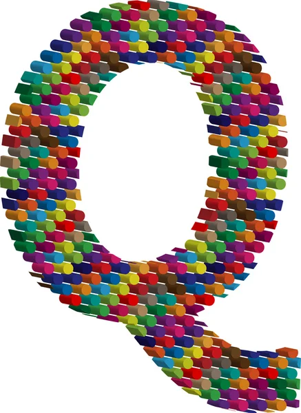 3d font letter Q — Stock Vector