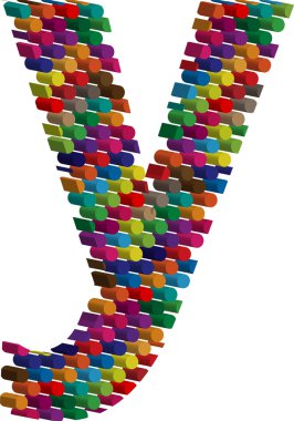 3D yazı tipi harf y