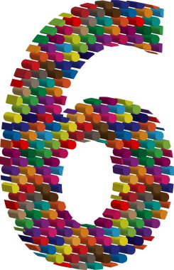 3D yazı tipi sayısı 6