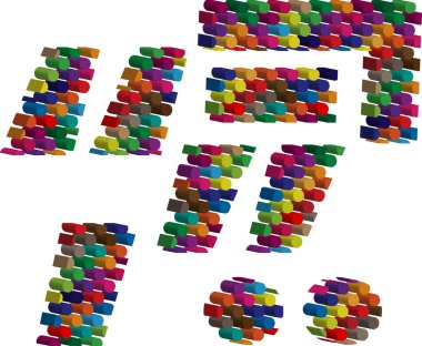 Renkli üç boyutlu sembolü