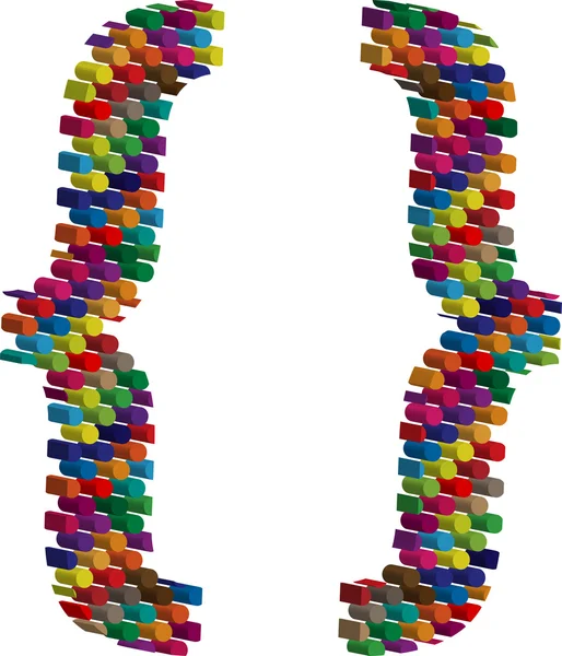 Symbole tridimensionnel coloré — Image vectorielle
