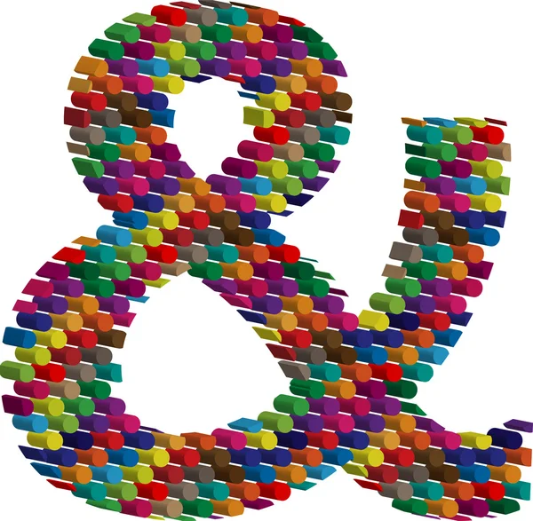 Colorido símbolo tridimensional — Vector de stock