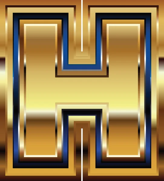 Golden Font Letter H — Stock Vector