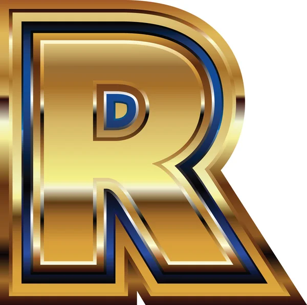 Altın yazı tipi harf R — Stok Vektör