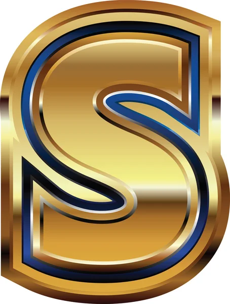 Золотий шрифт букву S — стоковий вектор