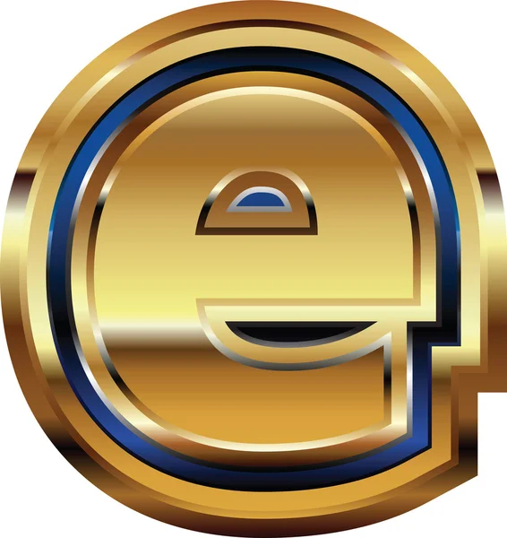 Golden Font Letter e — Stock Vector