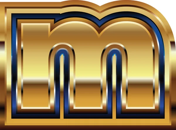 Gouden lettertype Letter M — Stockvector