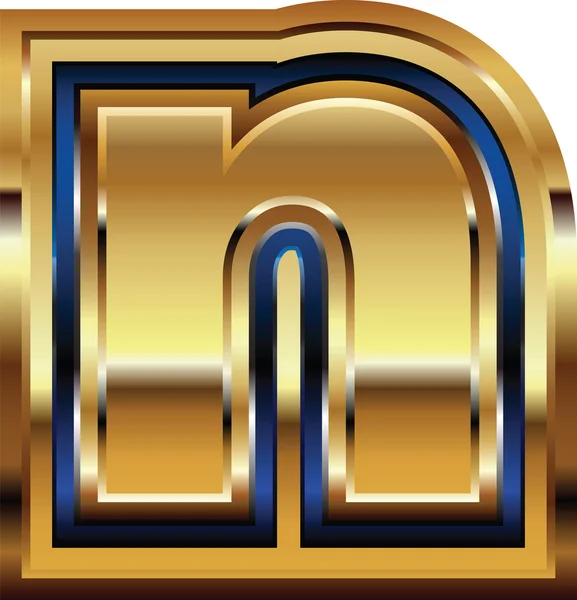 Gouden lettertype Letter N — Stockvector