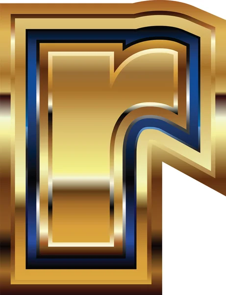 Χρυσή γραμματοσειρά γράμμα R — Διανυσματικό Αρχείο